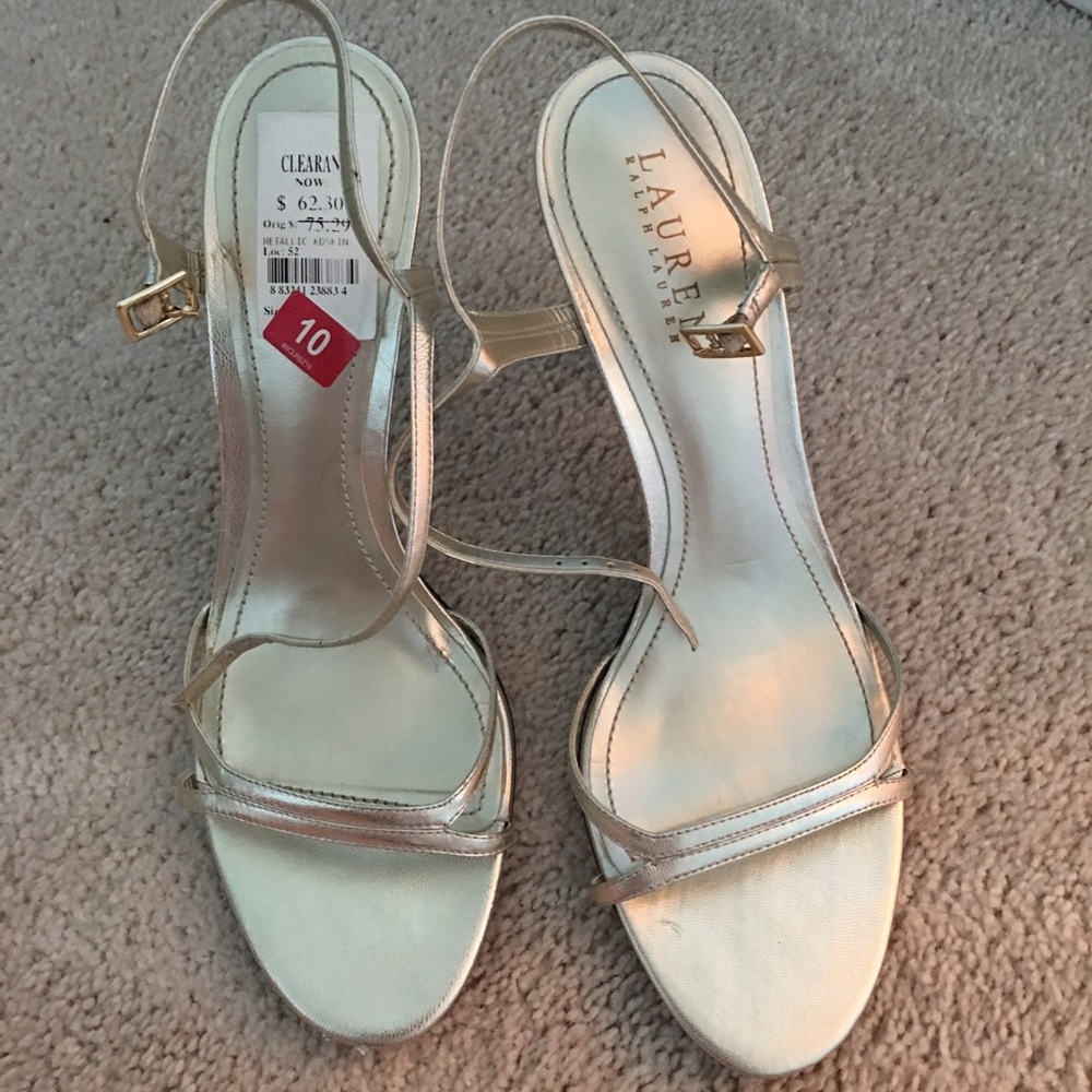 Lauren by Ralph Lauren Gold Strappy Sandals